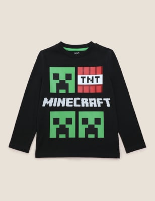 

Boys M&S Collection Pure Cotton Reversible Sequin Minecraft™ Top (2-7 Yrs) - Black, Black