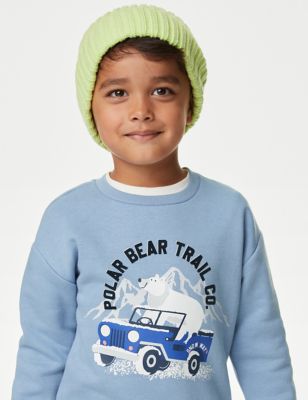 

Boys M&S Collection Cotton Rich Polar Bear Sweatshirt (2-8 Yrs) - Blue, Blue
