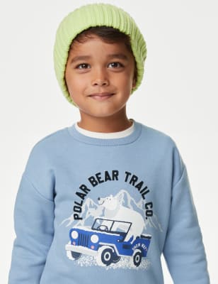 

Boys M&S Collection Cotton Rich Polar Bear Sweatshirt (2-8 Yrs) - Blue, Blue