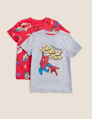 

Boys M&S Collection 2pk Cotton Rich Spider-Man™ T-Shirts (2-7 Yrs) - Multi, Multi