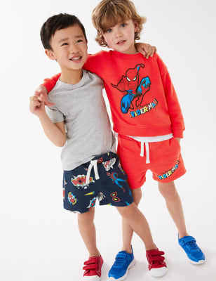 2pk Cotton Rich Spider-Man™ Shorts (2-8 Yrs)