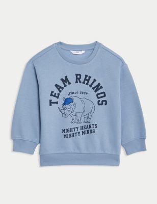 Cotton Rich Rhino Sweatshirt (2-8 Yrs)
