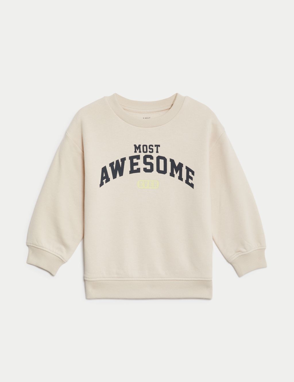 Cotton Rich Awesome Slogan Sweatshirt (2-8 Yrs)