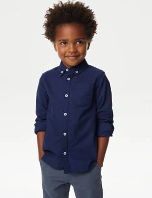 

Boys M&S Collection Pure Cotton Oxford Shirt (2-8 Yrs) - Indigo, Indigo