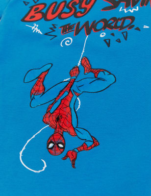 

M&S Collection Camiseta 100% algodón de Spider-Man™ (2-7 años) - Medium Blue Mix, Medium Blue Mix