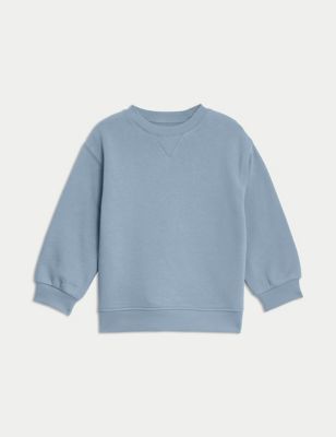 

Boys,Unisex,Girls M&S Collection Cotton Rich Plain Sweatshirt (2-8 Yrs) - Steel Blue, Steel Blue