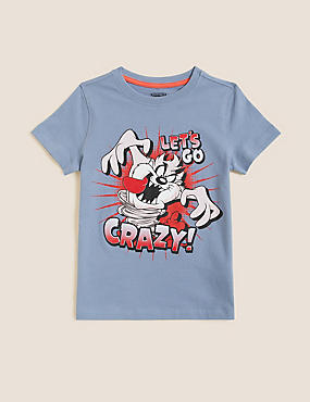 T-Shirt aus reiner Baumwolle mit Tasmanian Devil™-Motiv (2–7 J.)