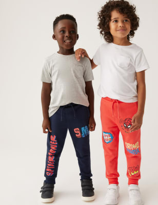 

Boys M&S Collection 2pk Cotton Rich Spider-Man™ Joggers (2-7 Yrs) - Multi, Multi