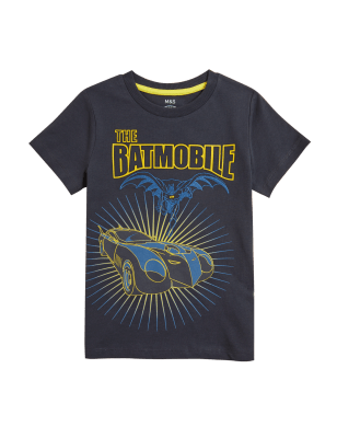 

M&S Collection T-Shirt aus reiner Baumwolle mit Batman™-Motiv (2-7 J.) - Carbon, Carbon