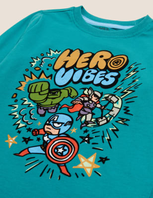 

Boys M&S Collection Pure Cotton Marvel™ Top (2-7 Yrs) - Jade, Jade