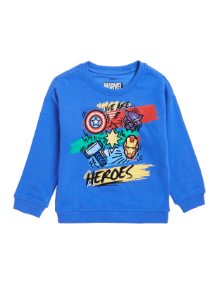 

M&S Collection Sudadera de algodón con estampado de Marvel™ (2-7 años) - Medium Blue Mix, Medium Blue Mix