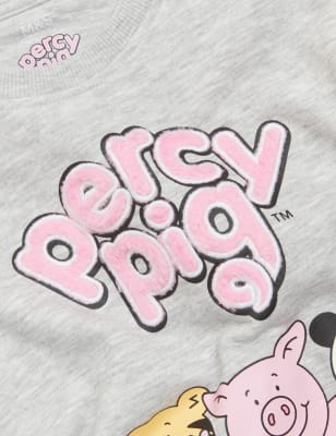 

M&S Collection Sweatshirt aus reiner Baumwolle mit Percy Pig™-Motiv (2-7 J.) - Grey Marl, Grey Marl