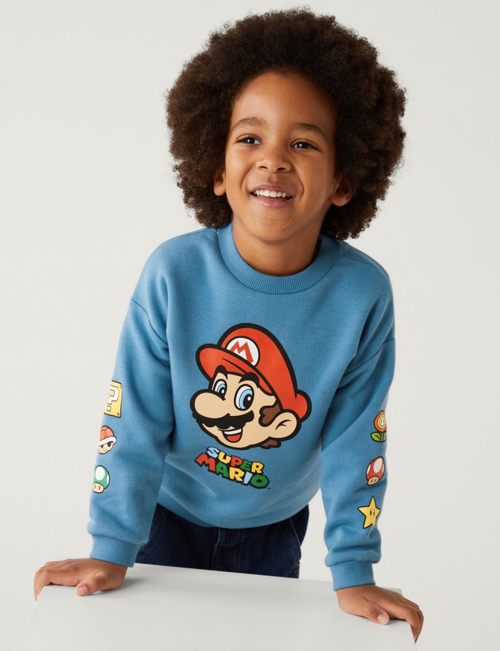 Cotton Rich Super Mario™ Sweatshirt (2-7 Yrs) image 1