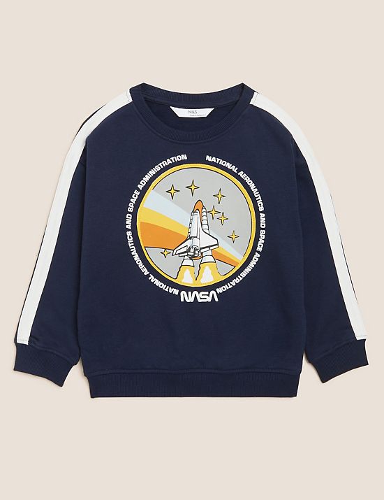 Sweatshirt mit hohem Baumwollanteil und NASA™-Motiv (2–7 J.)