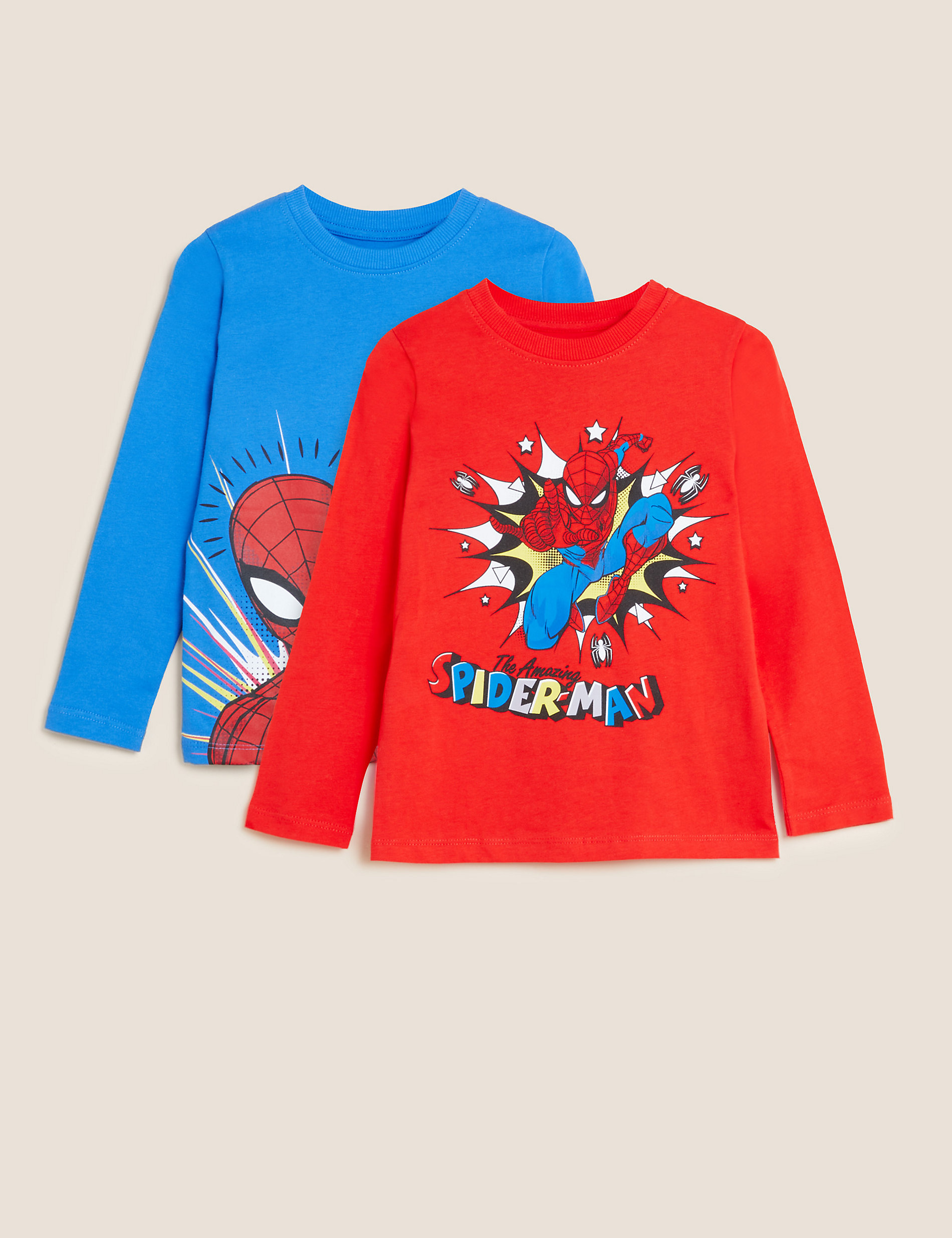 2pk Pure Cotton Spider-Man™ Tops (2-7 Yrs)
