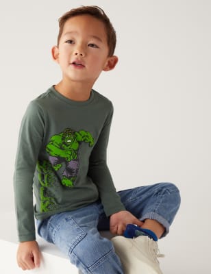 

Boys M&S Collection Pure Cotton Hulk™ Top (2-8 Yrs) - Dark Sage, Dark Sage