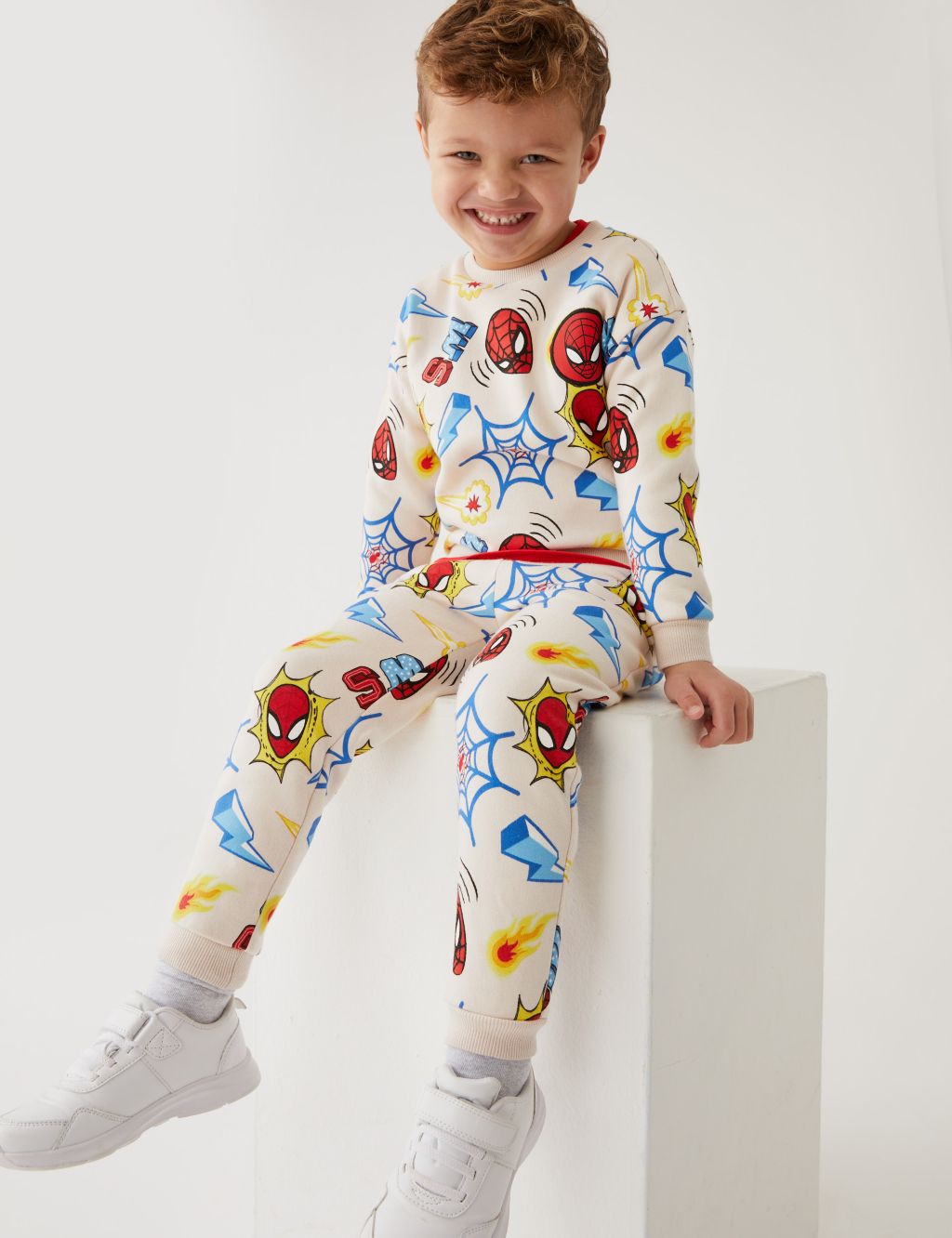 Cotton Rich Spider-Man™ Joggers (2-8 Yrs) image 1