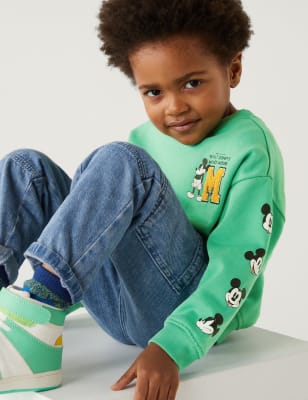 

Boys M&S Collection Cotton Rich Mickey Mouse™ Sweatshirt (2-7 Yrs) - Medium Green, Medium Green