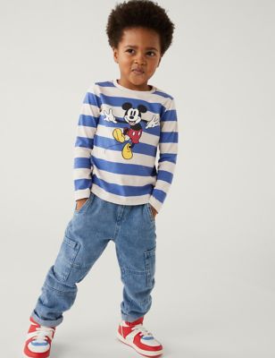 Cotton Rich Mickey Mouse™ Striped Top (2-7 Yrs)