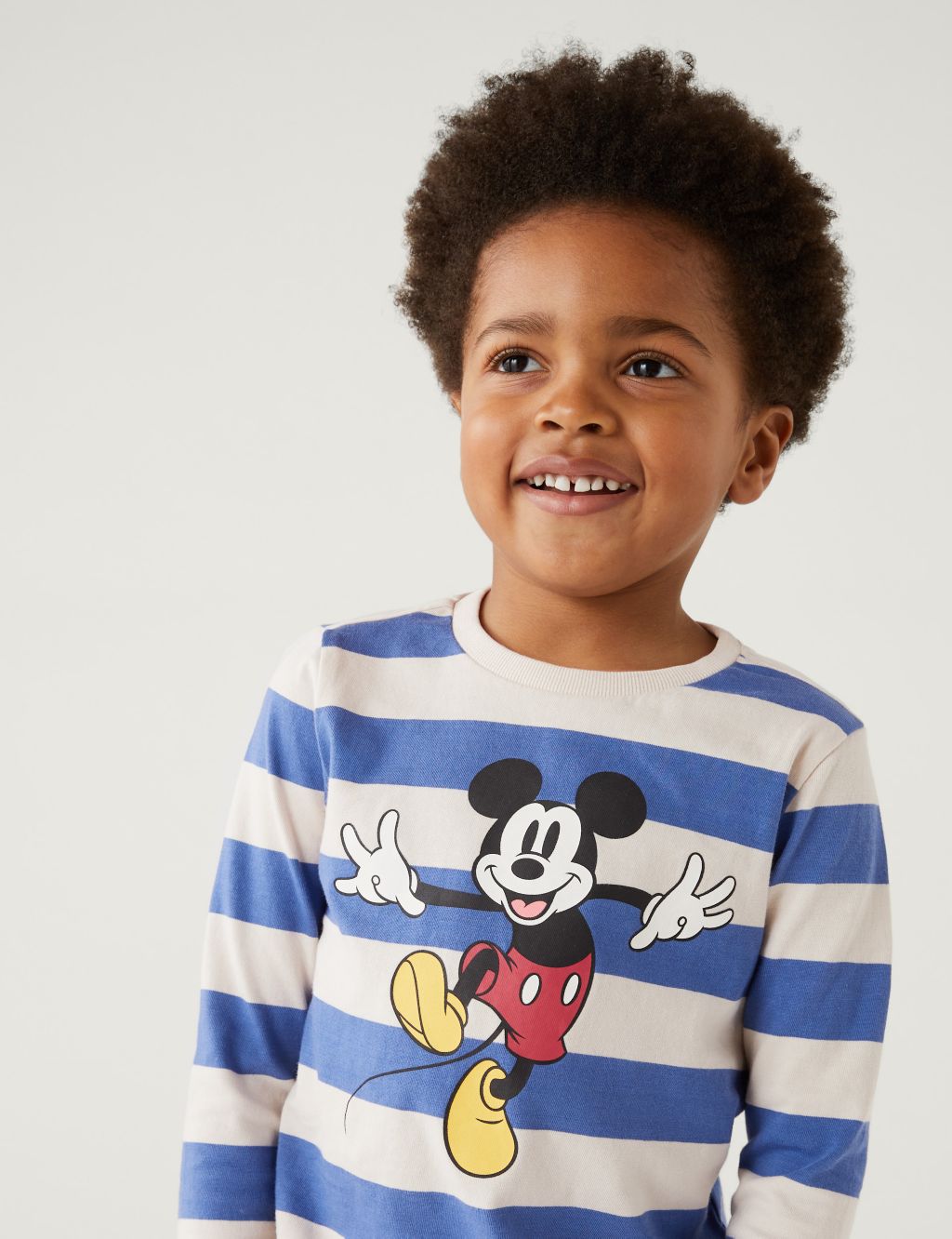 Cotton Rich Mickey Mouse™ Striped Top (2-7 Yrs) image 2