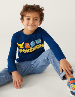 

Boys M&S Collection Pure Cotton Pokémon™ Top (3 - 8 Yrs) - Navy, Navy