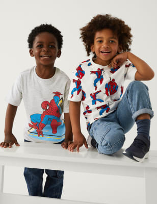 

Boys M&S Collection 2pk Cotton Rich Spider-Man™ T-Shirts (2-8 Yrs) - Multi, Multi