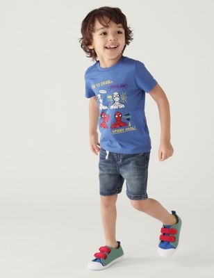

Boys M&S Collection Pure Cotton Spider-Man™ T-Shirt (2 - 8 Yrs) - Blue, Blue