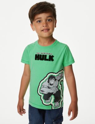 T-Shirt aus reiner Baumwolle mit Hulk™-Motiv (2–8 J.) - AT