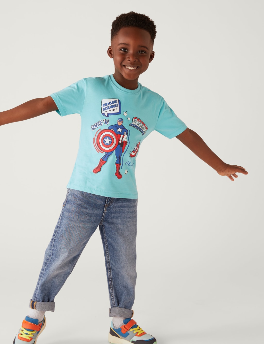 Pure Cotton Captain America™ T-Shirt (2-8 Yrs) image 1