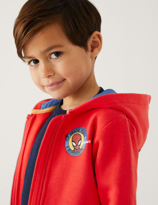 

Boys M&S Collection Cotton Rich Spider-Man™ Zip Hoodie (2-8 Yrs) - Red, Red