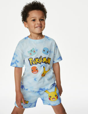 

Boys M&S Collection Pure Cotton Pokémon™ T-Shirt (3-8 Yrs) - Blue Mix, Blue Mix