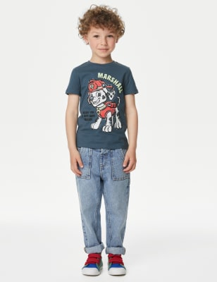 

M&S Collection T-Shirt aus reiner Baumwolle mit PAW Patrol™-Marshall-Motiv (2-3 J.) - Blue Mix, Blue Mix