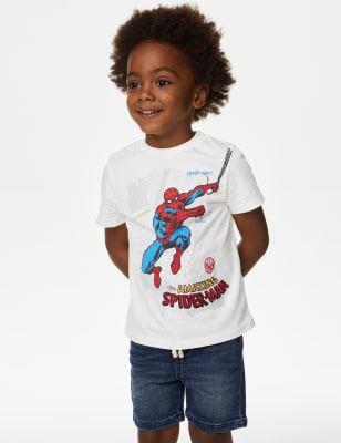 

Boys M&S Collection Pure Cotton Spider-Man™ T-Shirt (2-8 Yrs) - Ivory, Ivory