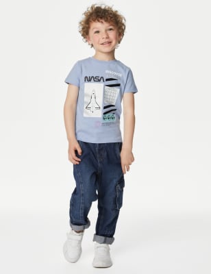 

M&S Collection Camiseta 100% algodón de la NASA (2-8 años) - Blue Mix, Blue Mix
