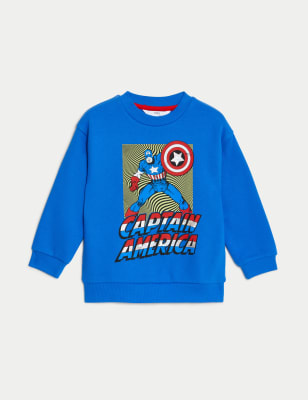 Cotton Rich Captain America™ Sweatshirt (2-8 Yrs)