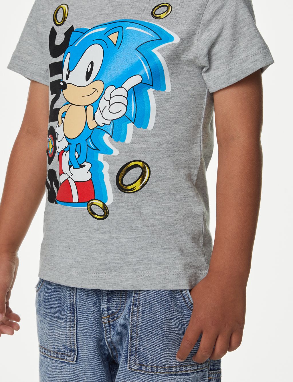 Pure Cotton Sonic The Hedgehog™ T-Shirt (2-8 Yrs) image 2