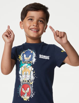

M&S Collection Camiseta 100% algodón de los personajes de Sonic™ (2-8 años) - Navy Mix, Navy Mix