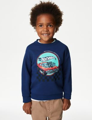 

Boys,Unisex,Girls M&S Collection Cotton Rich Hot Wheels™ Sweatshirt (2-8 Yrs) - Indigo, Indigo