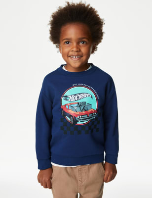 

Boys,Unisex,Girls M&S Collection Cotton Rich Hot Wheels™ Sweatshirt (2-8 Yrs) - Indigo, Indigo