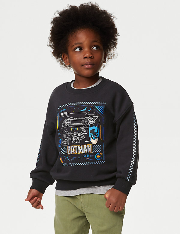 Cotton Rich Batman™ Sweatshirt (2-8 Yrs) - GR