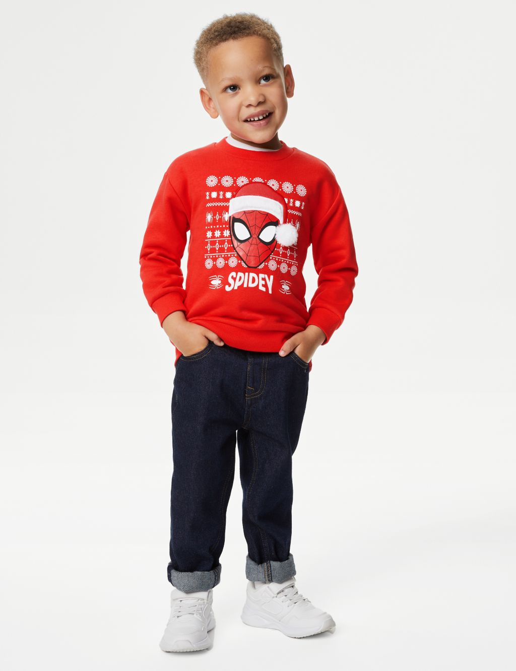 Cotton Rich Spider-Man™ Christmas Sweatshirt (2-8 Yrs) image 3