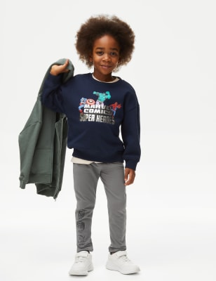

M&S Collection Conjunto de 2 piezas de parte de arriba y parte de abajo de algodón de Marvel™ (2-8 años) - Navy Mix, Navy Mix