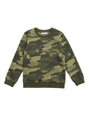 

Boys M&S Collection Organic Cotton Camouflage Sweatshirt (2-7 Yrs) - Blue Mix, Blue Mix