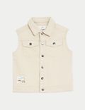 Pure Cotton Sleeveless Denim Jacket (2-8 Yrs)