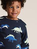 Organic Cotton Neon Dinosaur Sweatshirt (2-7 Yrs)