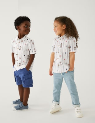 

M&S Collection Hemd aus reiner Baumwolle mit Krönungsmotiv (3-8 Jahre) - Cream Mix, Cream Mix