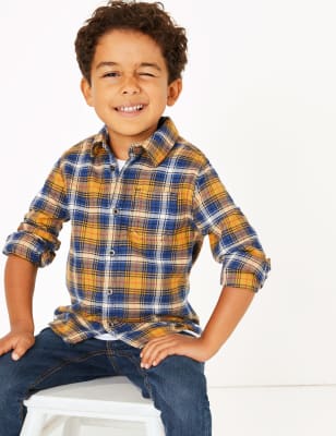 Chemise 100&nbsp;% coton &agrave; carreaux (du 3&nbsp;mois au 7&nbsp;ans)