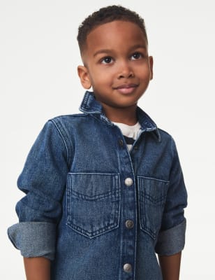 M&S Boys 2pc Denim Shirt and T-Shirt Set (2-8 Yrs) - 2-3 Y, Denim