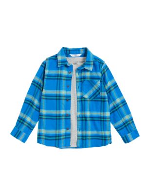 

Boys M&S Collection 2pc Cotton Rich Checked Shirt with T-Shirt (2-7 Yrs) - Blue Mix, Blue Mix