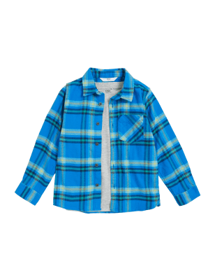 

Boys M&S Collection 2pc Cotton Rich Checked Shirt with T-Shirt (2-7 Yrs) - Blue Mix, Blue Mix